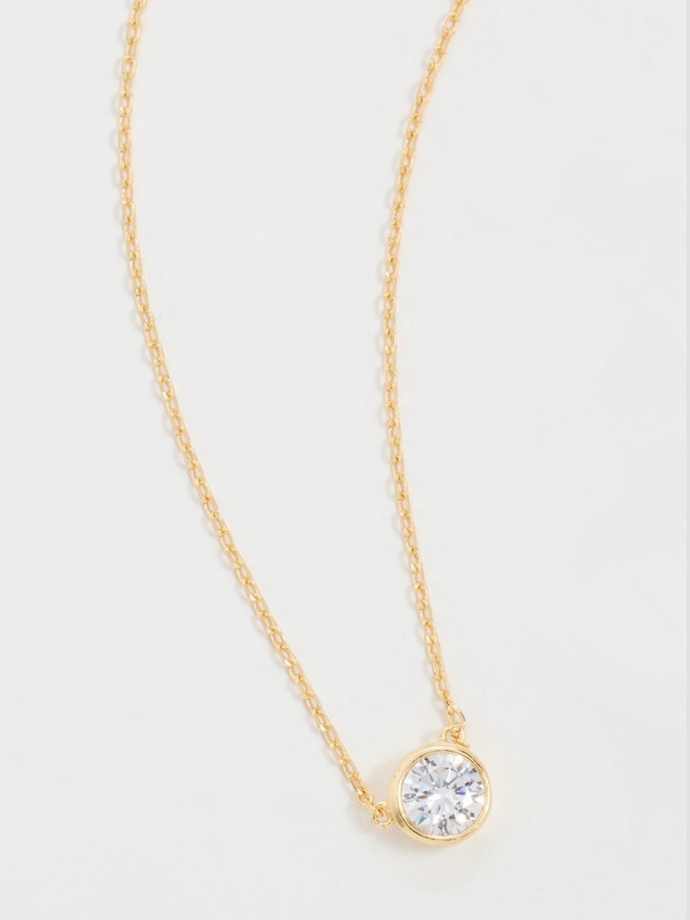 SHASHI Gold Solitaire Bezel Necklace